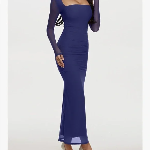 ReoRia Royal Blue Long Sleeve Dress - Picture 1 of 10